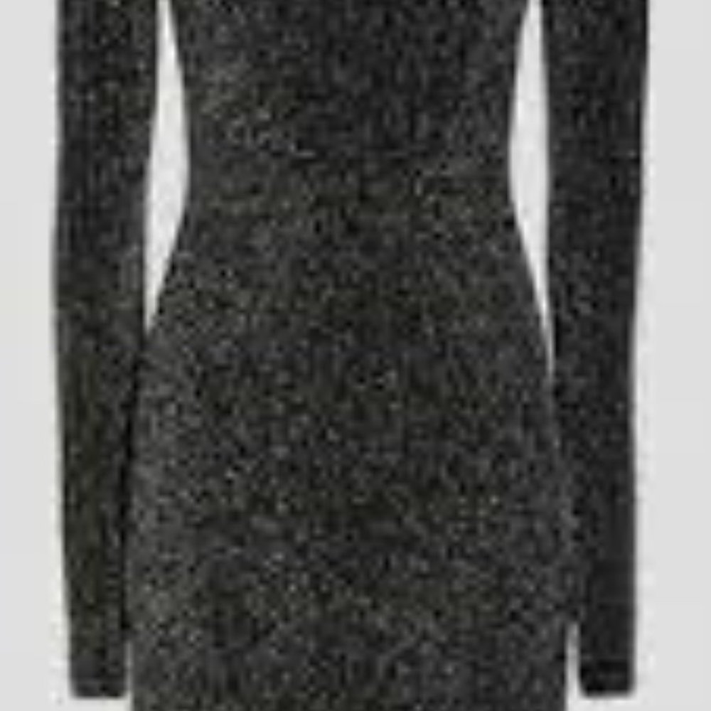 Black Lurex Bodycon dress by Reiss Sz 6US